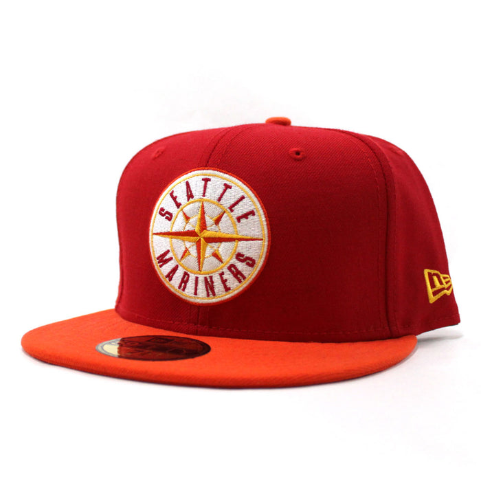 Seattle Mariners New Era 59Fifty Fitted Hat (Red Orange Yellow)