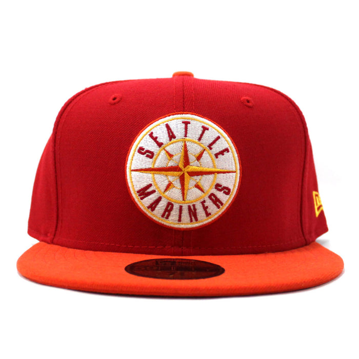 Seattle Mariners New Era 59Fifty Fitted Hat (Red Orange Yellow)