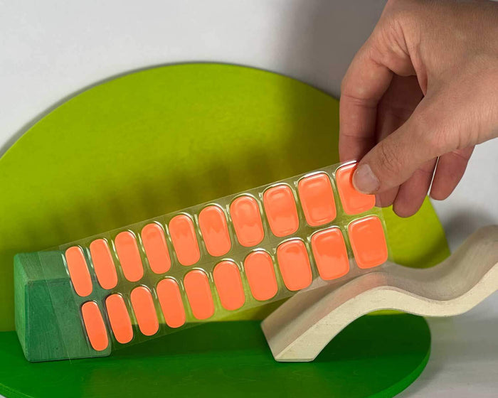 Semi-cured Gel Nail Wraps - Neon Orange