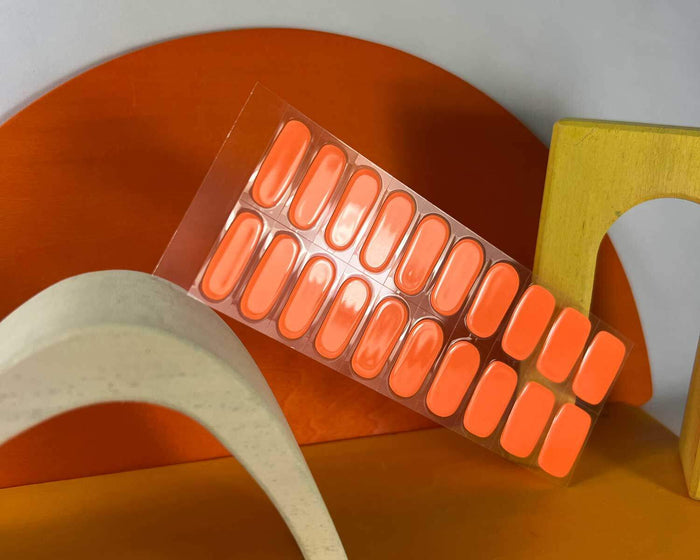 Semi-cured Gel Nail Wraps - Neon Orange