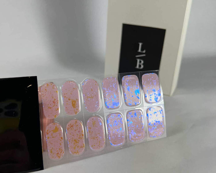 Pink Speckle gel wrap strip on black background