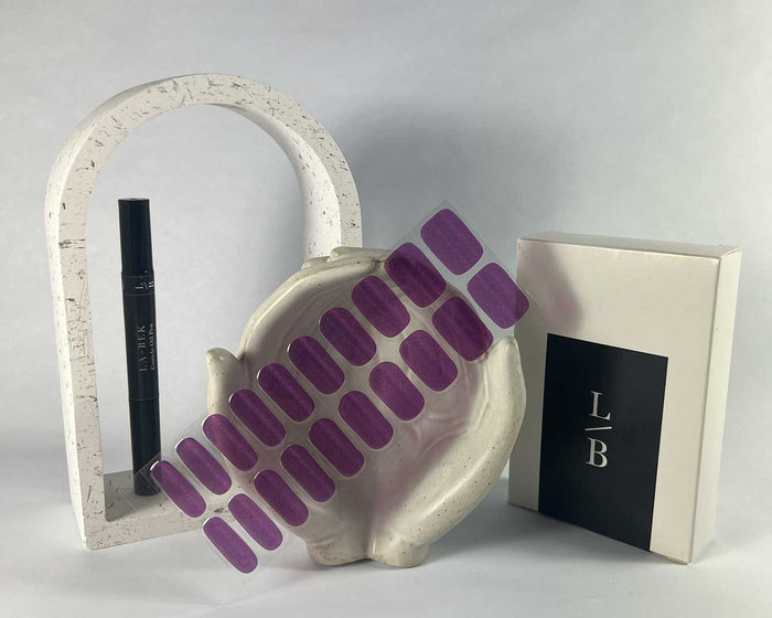 Semi-cured Gel Nail Wraps - Purple Cats Eye