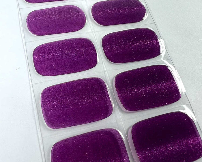 Semi-cured Gel Nail Wraps - Purple Cats Eye