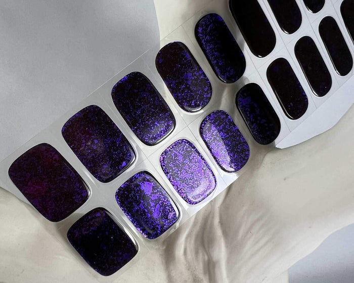 Violet Luster gel nail wraps, close-up detail