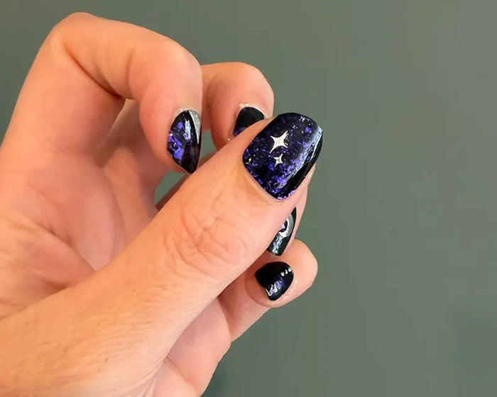 Violet Luster nail art close-up