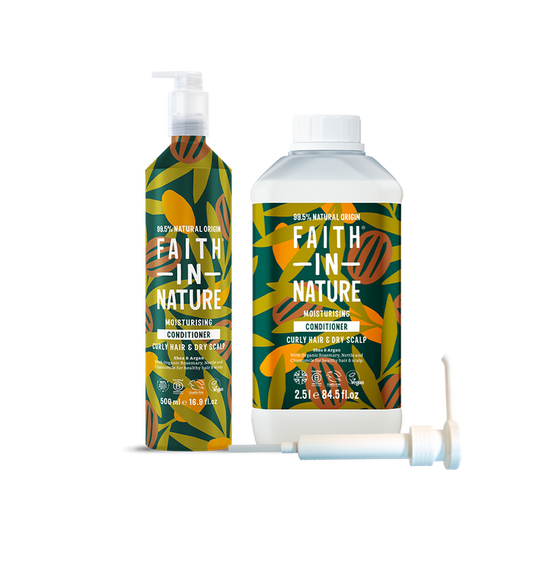 Faith In Nature Shea & Argan Aluminium Refill Conditioner Bundle - for curly hair
