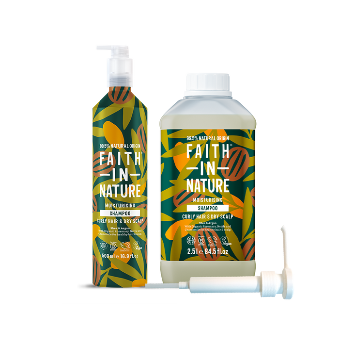 Faith In Nature Shea & Argan Curly Hair Shampoo Aluminium Refill Set