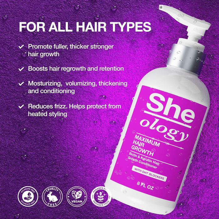 Sheology Biotin & Hyauronic Acid Hair Growth Serum and Biotin Conditioner with AnaGain™