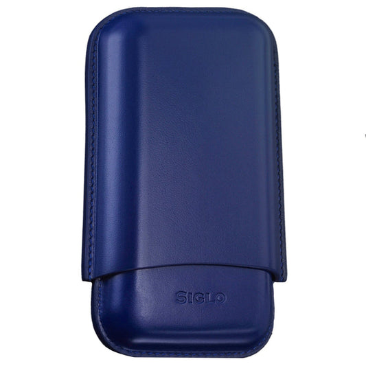 Siglo Vibrant Blue Leather Cigar Case (3 Cigars)