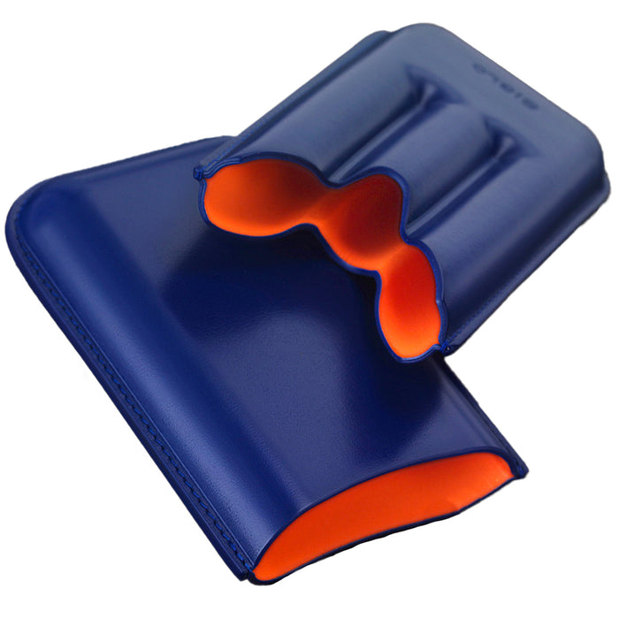 Siglo Vibrant Blue Leather Cigar Case (3 Cigars)