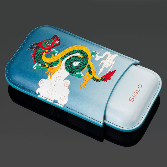 Siglo Year of the Dragon Leather Cigar Case (3 Cigars)