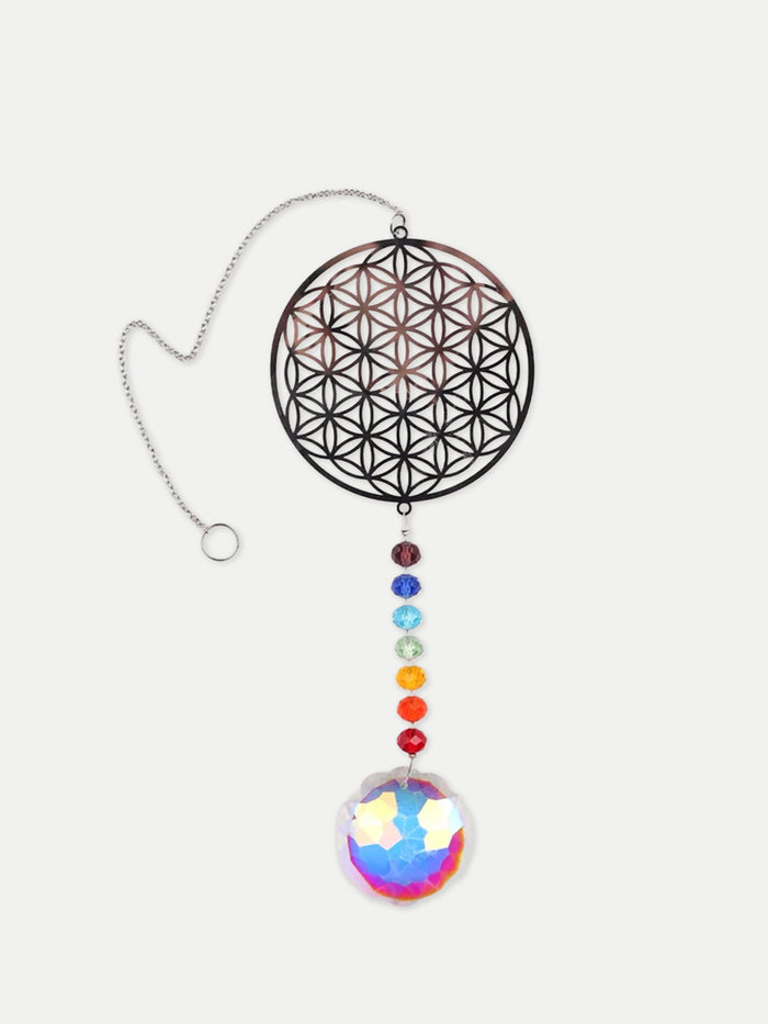 Silver Accent Suncatcher | Flower of Life-Image 1
