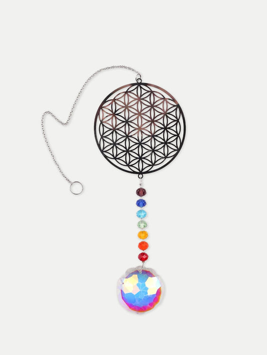 Silver Accent Suncatcher | Flower of Life-Image 1