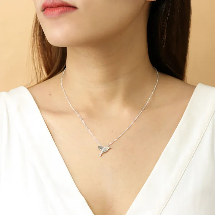 Silver Hummingbird Necklace
