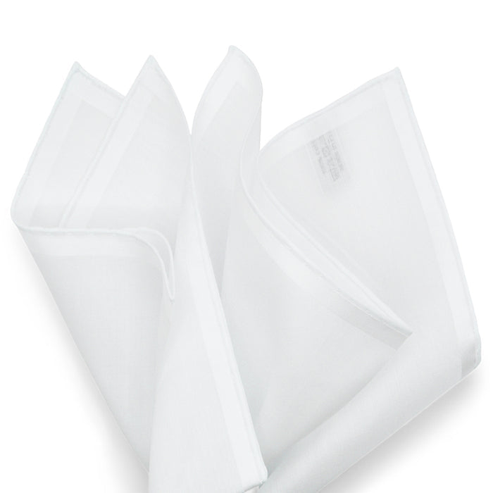 Simonnot Godard Amalfi White 100% Cotton Pocket Square