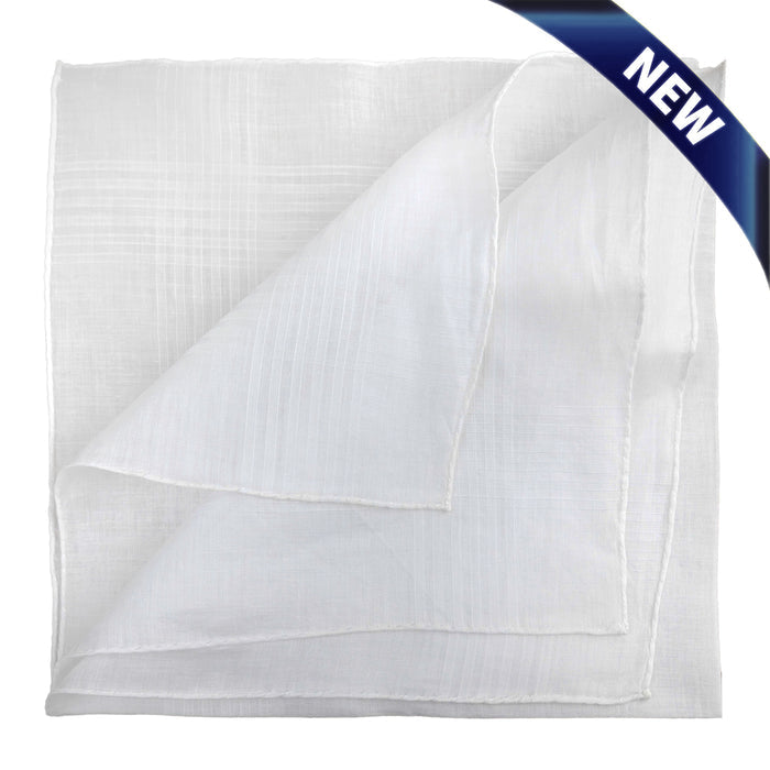 Simonnot Godard Bertry White Archive Batiste Cotton & Linen Pocket Square