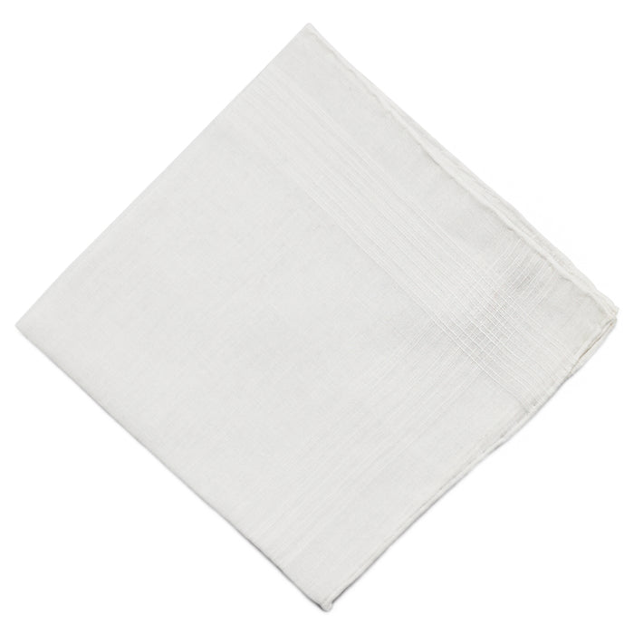 Simonnot Godard Bertry White Archive Batiste Cotton & Linen Pocket Square