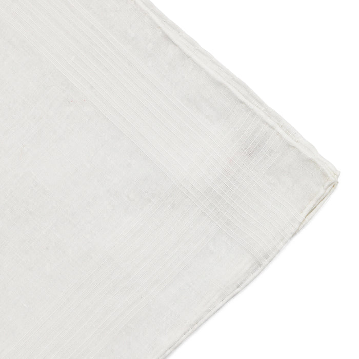 Simonnot Godard Bertry White Archive Batiste Cotton & Linen Pocket Square