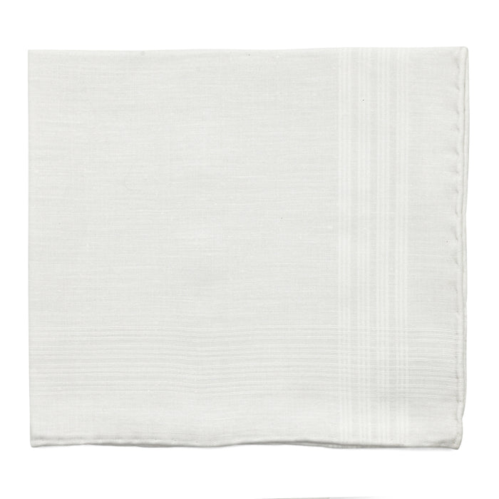 Simonnot Godard Frasnoy White 100% Cotton Pocket Square
