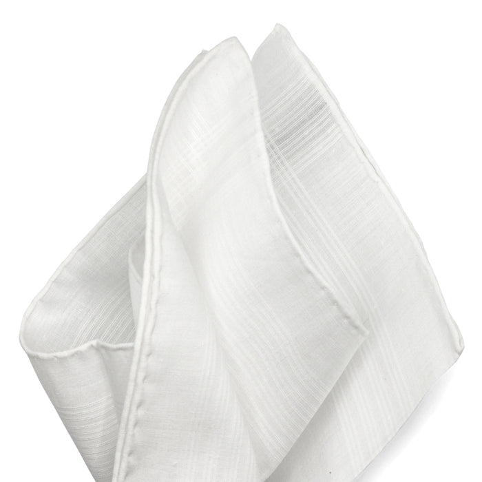 Simonnot Godard Frasnoy White 100% Cotton Pocket Square