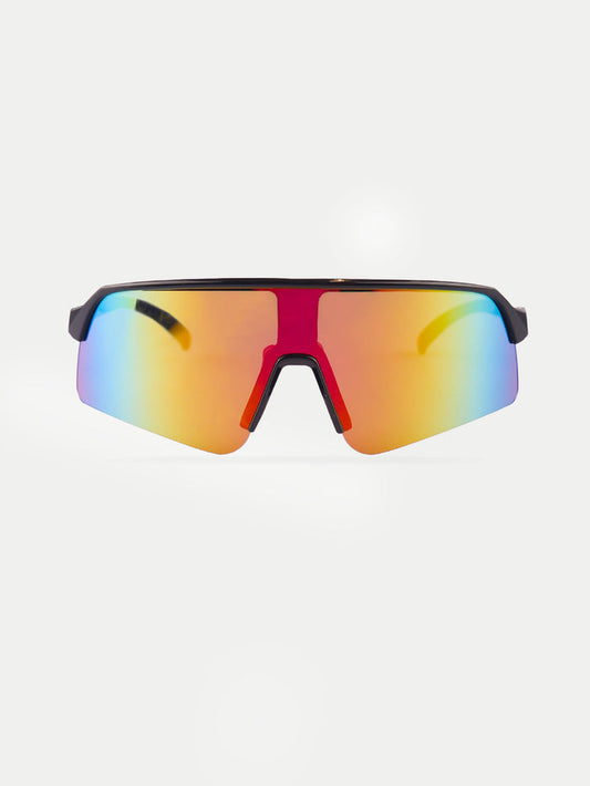 Ski Jump Oversized Wrap Sunglasses | Black/Red-Image 1