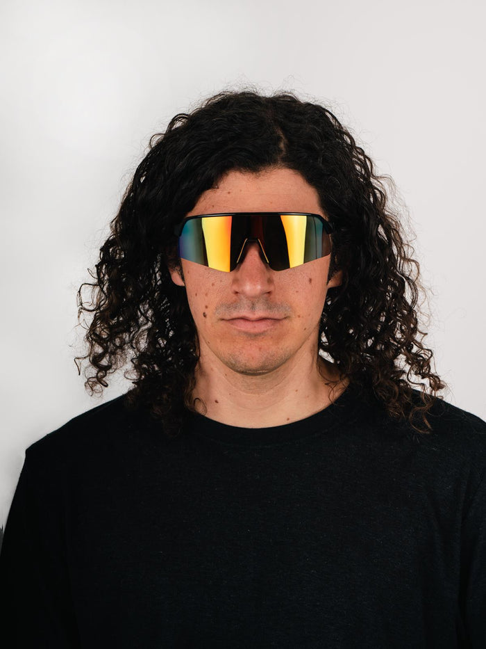 Ski Jump Oversized Wrap Sunglasses | Black/Red-Image 4