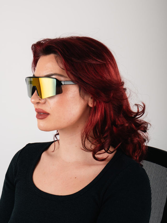 Ski Jump Oversized Wrap Sunglasses | Black/Red-Image 5