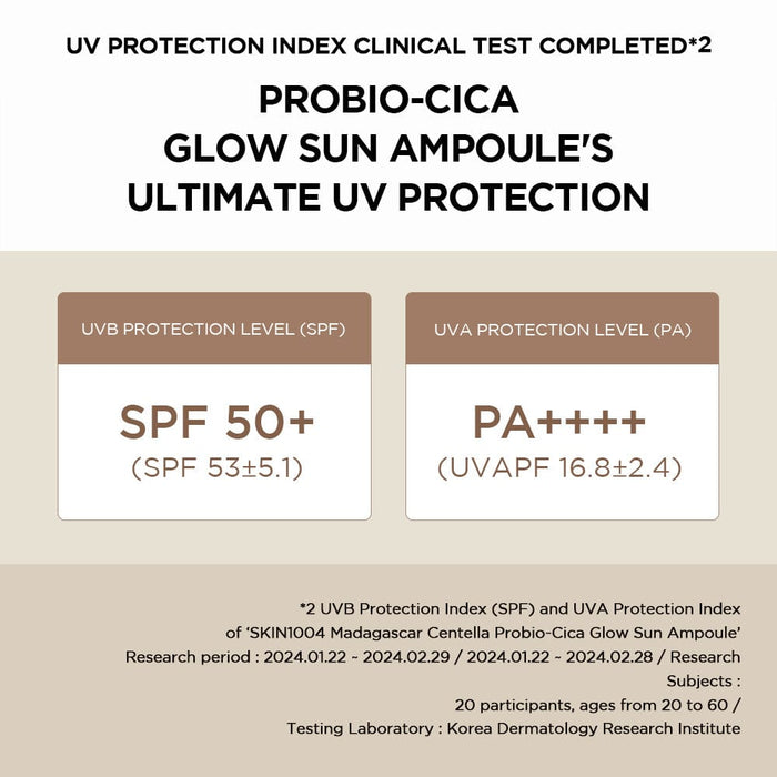 SKIN 1004 Madagascar Centella Probio-Cica Glow Sun Ampoule - DOKAN