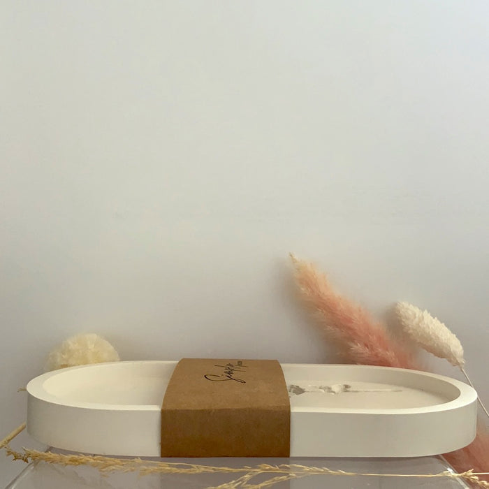 Small Tray (Black, White Stamped, & Marble)