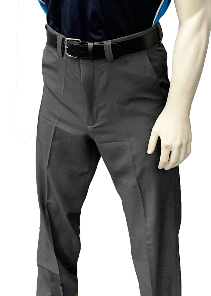 Smitty 4-Way Stretch Flat Front Fitted Dark Grey Combo Umpire Pants