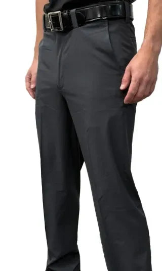 Smitty Tapered Fit Lightweight Flat Front Dark Grey Umpire Base Pants with Expander Waistband