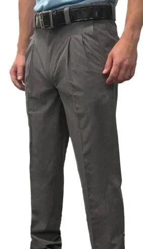 Smitty Tapered Fit Lightweight Pleated Grey Umpire Base Pants with Expander Waistband