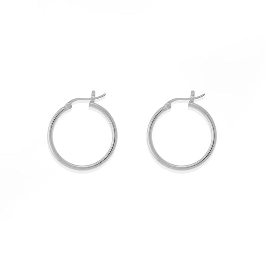 Sterling Silver Hoop Earrings 0.8"