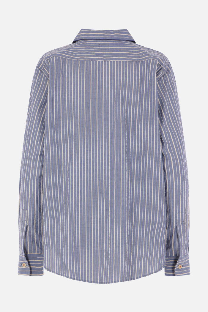 striped cotton piping shirt
