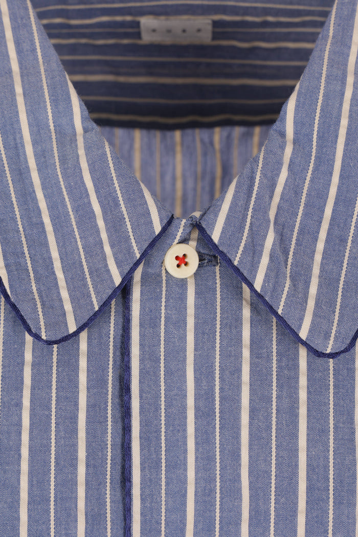 striped cotton piping shirt