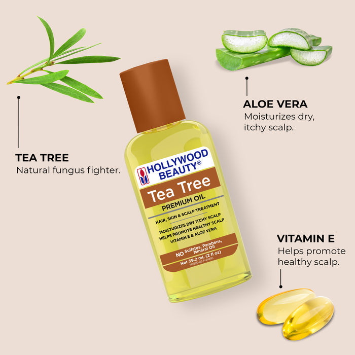 Tea Tree Premium Oil for Hair, Scalp, Skin, and Nails - 2 fl oz