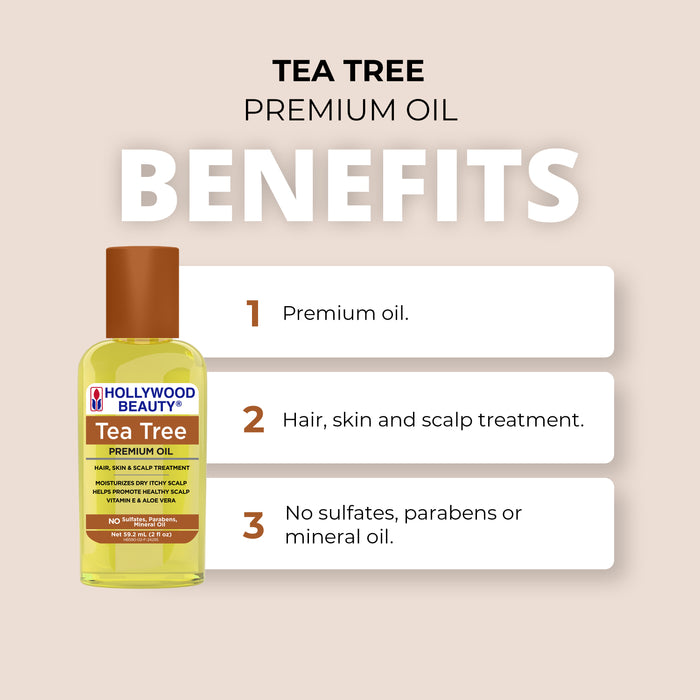 Tea Tree Premium Oil for Hair, Scalp, Skin, and Nails - 2 fl oz