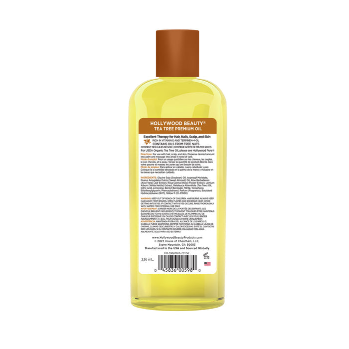 Tea Tree Premium Oil for Hair, Scalp, Skin, and Nails - 8 fl oz