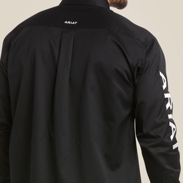 Team Logo Twill  Classic Fit Shirt - 001-Black|White | Ariat 10017497
