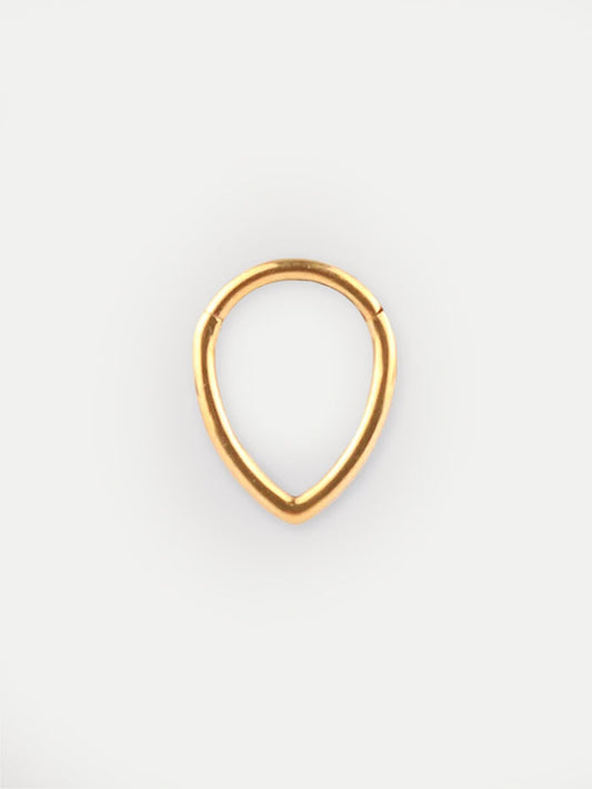 Tear Drop Hinged Ring 16G | Gold-Image 1