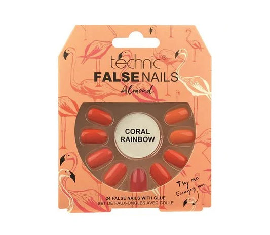 Technic False Nails Almond- Coral Rainbow - Franklins