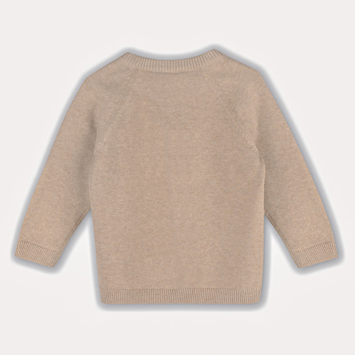Teddy Bear Applique Raglan Baby Pullover Sweater (Organic Cotton)