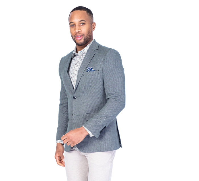 Textured Neat Sports Jacket - Green / Black