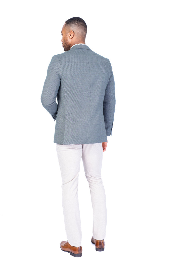 Textured Neat Sports Jacket - Green / Black