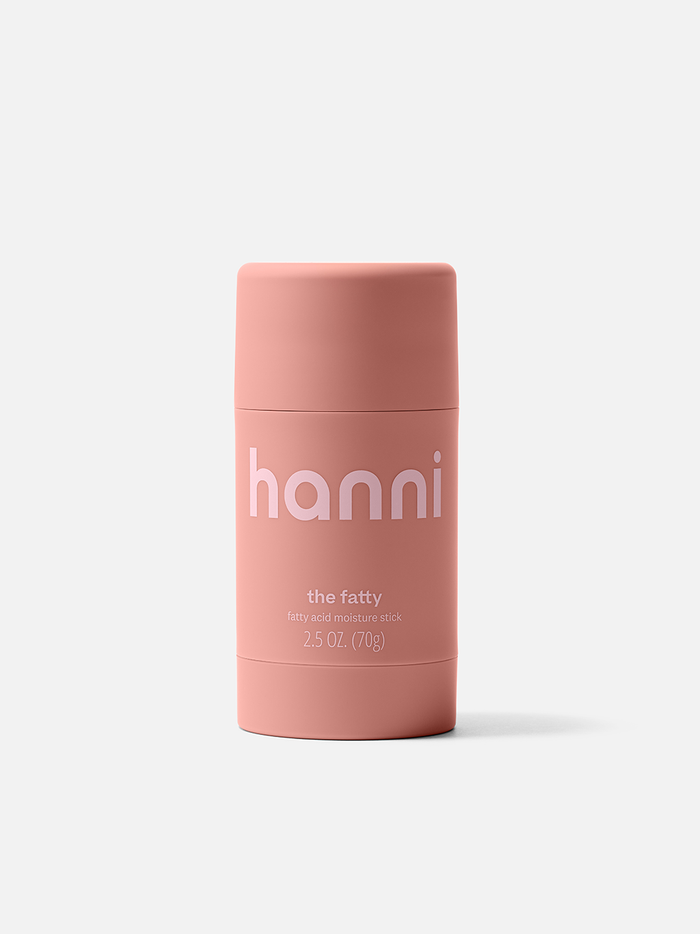 hanni The Fatty, omega-rich body moisturizer, fragrance free skin balm, eczema safe moisturizer, sensitive skin body stick, solid body moisturizer, dry skin repair stick, hanni skincare, body balm with fatty acids, clean skincare for dry skin