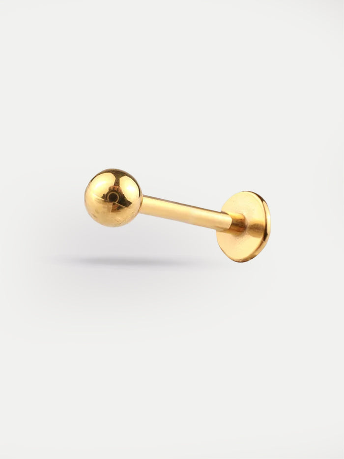TItanium Plated Flatback Barbell 16G | Gold-Image 1