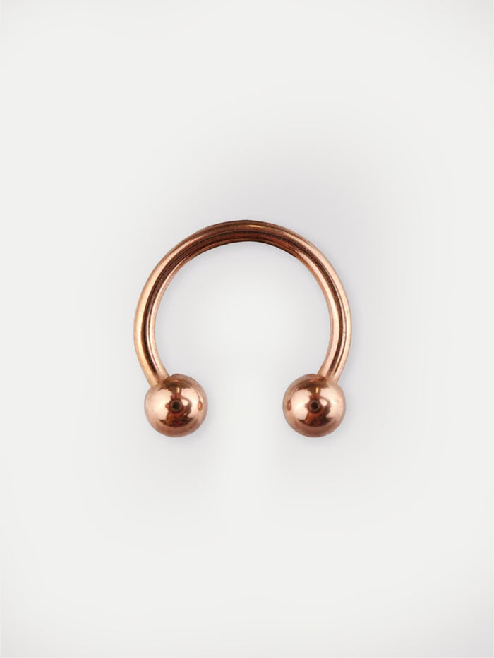 Titanium Plated Horseshoe 18G | Rose Gold-Image 1