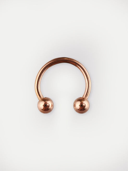 Titanium Plated Horseshoe 18G | Rose Gold-Image 1