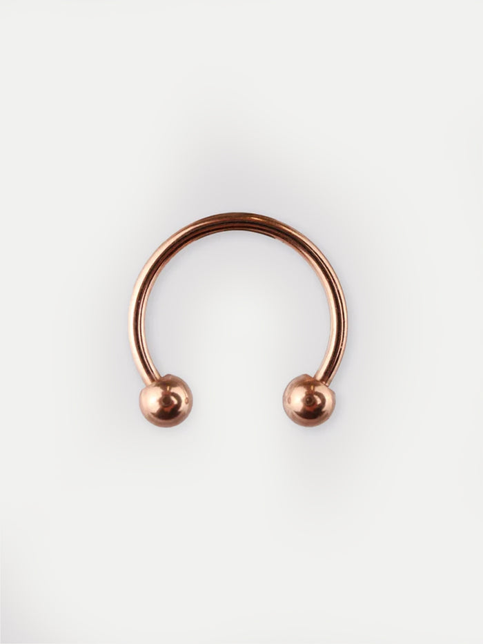 Titanium Plated Horseshoe 18G | Rose Gold-Image 2