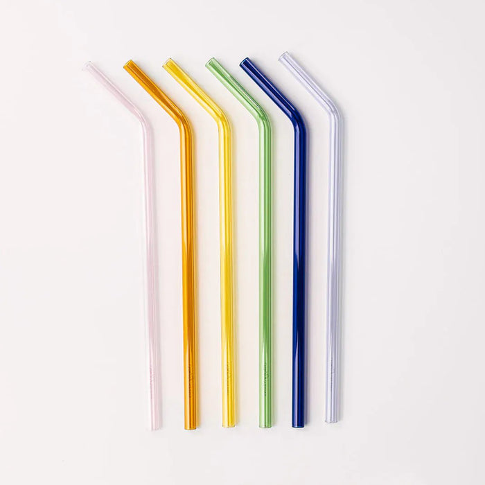 Simply Straws Tumbler 12" Glass Straw Set - Iridium